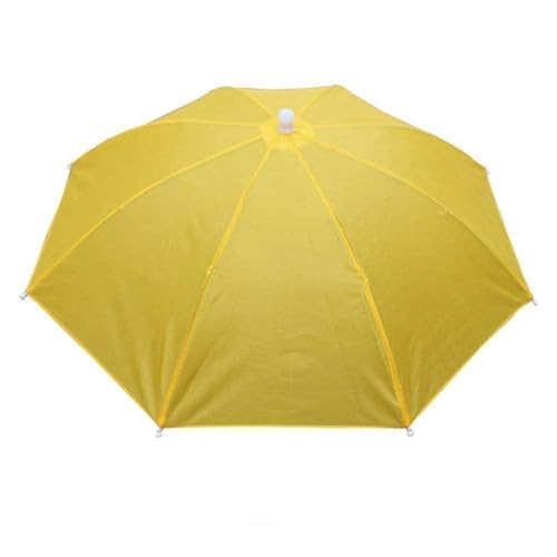 ZOHIKO Nützliche Outdoor Faltbare Sonnenschirm Hut Angeln Camping Hut Sonnenschein Kopfbedeckung Kopf, gelb