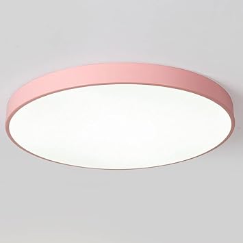 Led Ultra-thin Ceiling Light Round Modern Simple Three-color Variable Light Ceiling Recessed Lighting Fixture For Childrens Room Bedroom Light Balcony Color Macaron Living Room Light 20 Inches CSSYKV