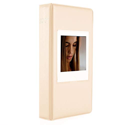 Epicgadget 64 Pockets Photo Album Book for Fujifilm Instax Square SQ40 SQ20 SQ10 SQ6 SP3 Films (Beige)