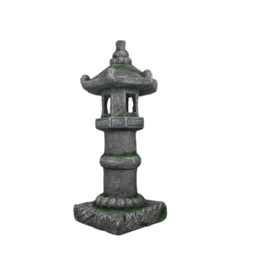 GRASOLAR 26" H Large Asian Zen Pagoda Outdoor Moss Solar-Powered Statue Palace Lantern for Garden Backyard Balcony Patio Lawn Yard Pond Court Japanese Ancient India Decor Meditator Stylite Presents