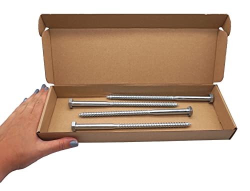 SKIR'CO (4 pcs) DIN 571 Zinc Plated Steel Hexagon Head Wood Screws M10 x 200 mm, Coach Screws, Hex Screw, Lag Bolts - Image 4