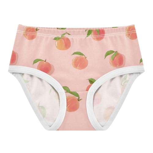 Wusikd Peach Fruits Girls' Underwear Cotton Pink Girls Briefs Soft Toddler Underwear 2T