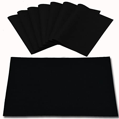 Rinpon Cloth Placemats Set Of 8, Linen Type Fabric Placemats Machine Washable Placemats Heat Resistant Placemats Wrinkle Free Thick Polyester Kitchen Place Mats For Dining Table (Black) #TOP12