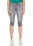 die Bundhöhe ist mittelhoch Q/S designed by - s.Oliver Damen Skinny Fit: Capri-Jeans Light Grey 42