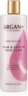 Argan+ Calm & Soothe Bath Foam, Rose Otto Oil Vegan Bubble Bath, 400ml