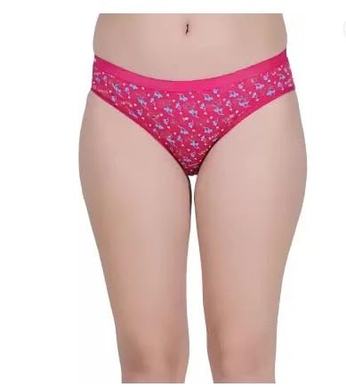 Women's Floral Print Cotton Bikini Panty, Pink Pack of 01-picture-34