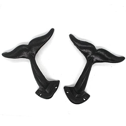 Fenteer Cauda de Baleia para Roupas Decoração Náutica Porta Toalheiro Rack de Baleia s de Parede par