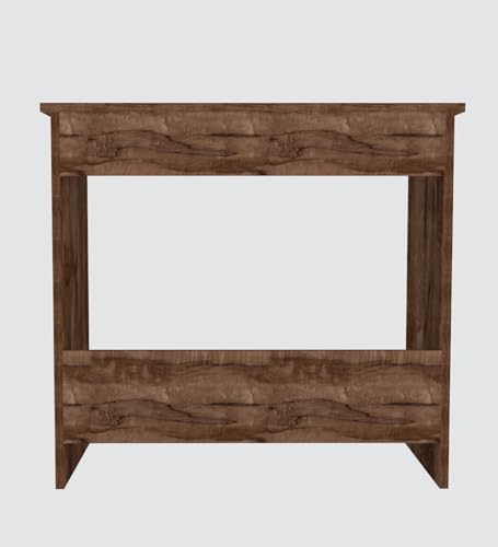 Image of SPECIALITY PANELS Modern Study Desk, Walnut Brown, Engineered Wood, 80x40x74 cm, Compact Design with Storage Shelf, Rectangular