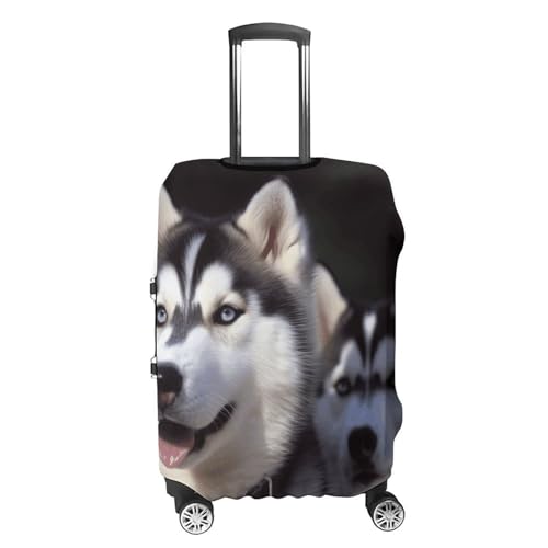 Travel Luggage Cover Suitcase Protector Husky Dog Elastic Washable Stretch Suitcase Protector Anti-Scratch Travel Suitcase Cover Fit 18-32 Inch Luggage4