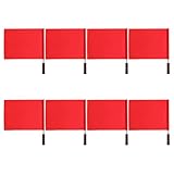 Abaodam 8 Stück Teiliges Rote Hand flaggen mit Edelstahlstab Sicherheits Dekorationsflaggen für Sportveranstaltungen Bahnbetrieb Verkehrslenkung und Festdekoration