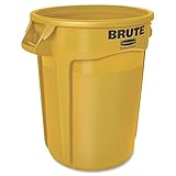 Rubbermaid Commercial FG263200YEL Brute Heavy-Duty Waste/Utility Container (Vented, 32-gallon, Yellow)