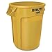 Rubbermaid Commercial BRUTE Heavy-Duty Round Waste/Utility Container with Venting Channels, 32-gallon, Yellow (FG263200YEL)