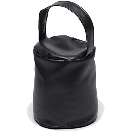 Classic Home Store Soft PVC Cylinder Doorstop Cover Leather Look Door Stopper Outer with Handle (Black) Cover