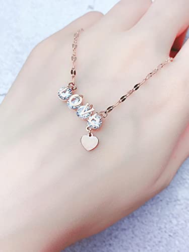 Image of Yellow Chimes Necklace for Women and Girls Love Pendant for Women | Valentines Special Love Heart Chain Pendant | Birthday Gift for Women Anniversary Gift for Wife Valentine Gift for Girls