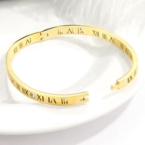 Pulsera abierta con números romanos y circonios Jude Jewelers miniatura 2