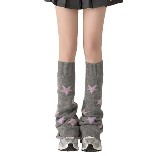 Image of WODECASA Girls Kawaii Leg Warmers Knitted Flared Leg Sleeves Goth Crochet Baggy Cuff Ankle Heap Socks