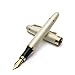 Jinhao [Spiral] Luxury Fountain Pen, Gold trim, Medium nib, Pen case gift, Business signature, Calligraphy Writing (Spiral White)