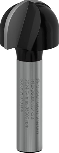 Bosch Accessories Professional Zubehör 2608628370 Hohlkehlfräser 8 mm, R1 10 mm, D 20 mm, L 12,7 mm, G 46 mm