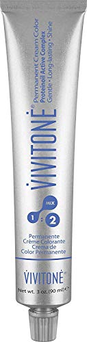 Vivitone Permanent Cream Color (4N Medium Brown) 3oz. - 100% Grey Coverage, Long Lasting Shine, Made in Italy.
