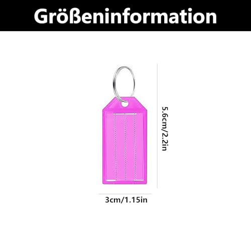 10 Stück Schlüsselanhänger Beschriftbar, Schlüssel Beschriftung, Schlüsselanhänger Zum Beschriften, Schlüsselschilder Zum Beschriften, Für Gepäck Haustiere Schlüssel(8 Farben)