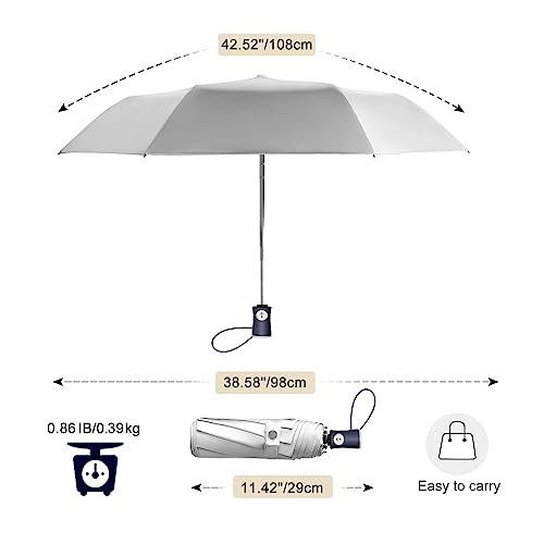 CUBY UV Sun Umbrella Compact Folding Travel Umbrella Auto Open and Close for Windproof, Rainproof & 99.9% UV Protection Parasol with Black Anti-UV Coating