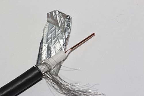 Webro 50m of Black Double Screened RG6 Satellite Aerial Coax Cable and 50 Clips