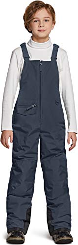Tsla Kids & Boys And Girls Winter Snow Bibs, Waterproof Insulated Snowboard Overalls, Windproof Ripstop Ski Pants, Snow Bib Overall Charcoal Blue, 16 #TOP1