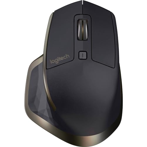 Ergonomico con due scroller Logitech MX Master Mouse Wireless per Windows e Mac con Bluetooth e Unifying, Standard, Nero