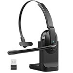 Bluetooth-Headset-with-Microphone-HUAKUA-AI-Noise-Cancelling-Wireless-Headset-with-Mute-Button-50-Hrs-Talk-Time-on-Ear-Headphones-Trucker-Headset-for-Computer-PC-Tablet-Cell-Phones-Office-Home-Black