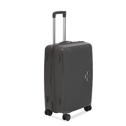 Image of SWISS MILITARY Maze 65CM Medium Hard Trolley Bag, Polypropylene Suitcase, TSA Lock 360 Wheels, Anti-Theft Zipper, Premium Lining Strong Handle, Travel Luggage - 67L Capacity