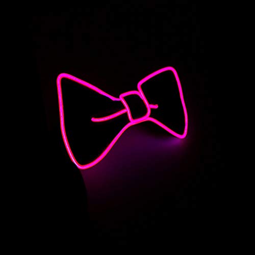 Kacenray Led Bow Tie Adjustable Light Up Bow Tie, Novelty Bow Tie Party Glowing Led Tie (Pink) #TOP1