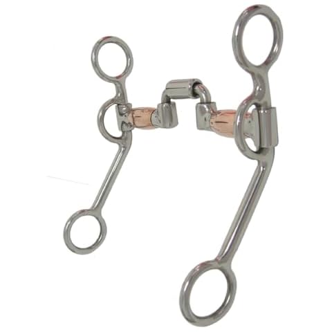 AJ Tack Argentine Hinged Port Correction Bit with Copper Rollers Cover