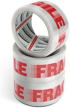 Merrimen Strong Heavy Duty Fragile Packaging Tape - 12 Rolls (48MM x 66M) - Secure Sticky Sealing Tape for Parcel Boxes, Moving Boxes & Large Postal Bags - Ideal for Long Term Storage