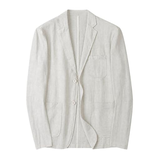 Blazer en lin homme veste manches longues loisirs col à revers