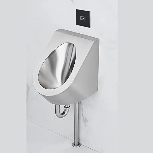 SSRURYWZ 304 Stainless Steel urinals, Wall-Mounted Male urinals, Public Toilets, urinals, Automatic Induction urinals, Small Vertical Toilets, Suitable for Homes, Hotels, Schools (Long B)