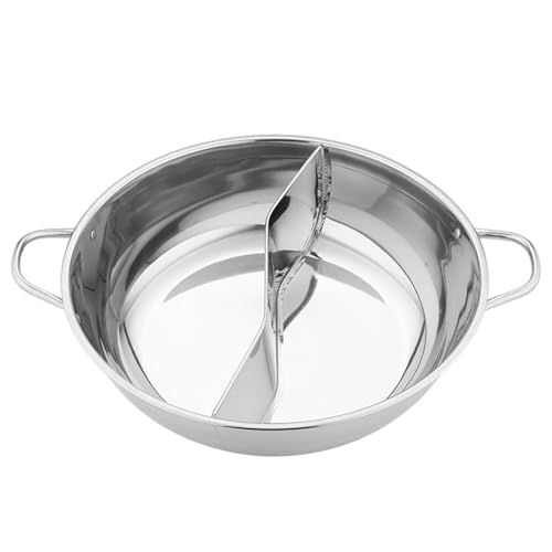 Restaurante Hot Pot - Shabu Shabu Pot de acero inoxidable, divisor de pato mandarín, cocina compatible con inducción | Olla de estofado premium, ollas para hornear con divisor, hotpot portátil para p