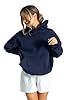London Hoodies for Women UK Oversized Sweatshirts ladies hood Letter Print Pullover Hoodie Women With Pocket 3XL Navy Blue #1