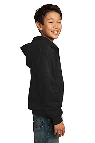 Port & Company Youth Fleece Full-Zip Hooded Sweatshirt Jet Black Large3
