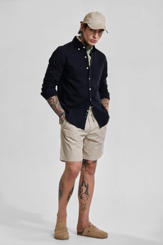 Image of SNITCH Men Casual Shirt | Slim Fit Full Sleeve Button-Down Collar Solid Design | Premium Cotton Linen Blend & Breathable Fabric for Office, Semi-Formal & Everyday Wear
