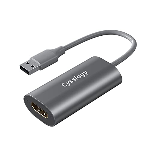 Cysslogy Capture Card 4k HDMI to USB 2.0 External Video Capture Device 1080P 30FPS Output for Streaming, Broadcasting, Gaming, Video Conference