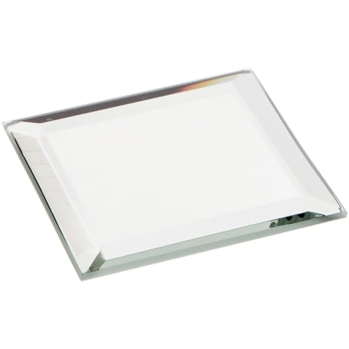 Plymor 2" Square, 3mm Thick Beveled Glass Mirror, Pack of 3