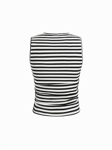 Image of CIDER Womens Tank Tops Sleeveless High Neck Ruched Crop Tops Going Out Casual Basic Ribbed Shirt Summer Fashion Clothing
