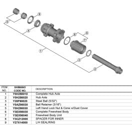 �V�}�m (SHIMANO) ���y�A�p�[�c �n�u���g���i (�ʊ�142 mm) WH-RX570-TL-R12-650B Y0H298010