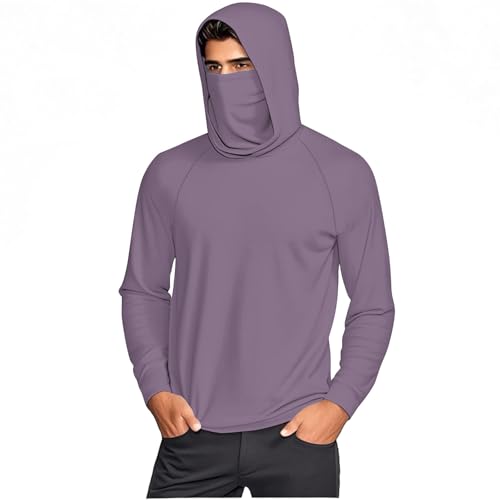 Mens Women Slim Long Sleeve Lightweight Cool Dry Tops Sun Protection Face Mask Mock Neck Athletic Hoodie Tshirt Blouse4