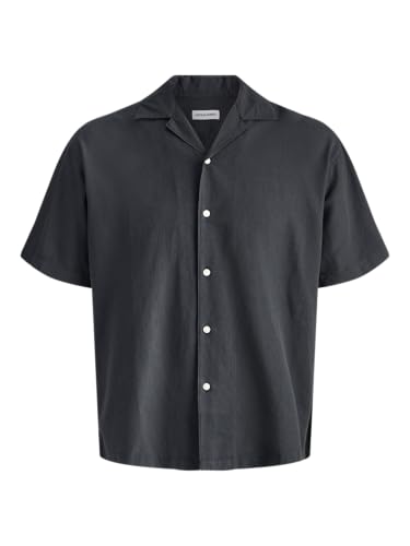 JACK & JONES Jjebreeze Linen Blend Resort Shirt Pls, Noir, 3XL Homme, Noir, 3XL