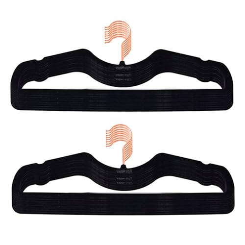 CUTSKY Velvet Hangers 50 Pack, Ultra Slim & Short Neck Hanger, 360 Swivel Hook, Space Saving Durable Non-Slip Felt Hangers,Black a