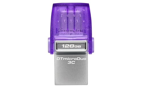 Image of Kingston DataTraveler microDuo 3C 128GB USB-C & USB-A Flash Drive | Speeds up to 200 MB /s | USB 3.2 Gen 1 | Duo Connector | DTDUO3CG3 /128GB