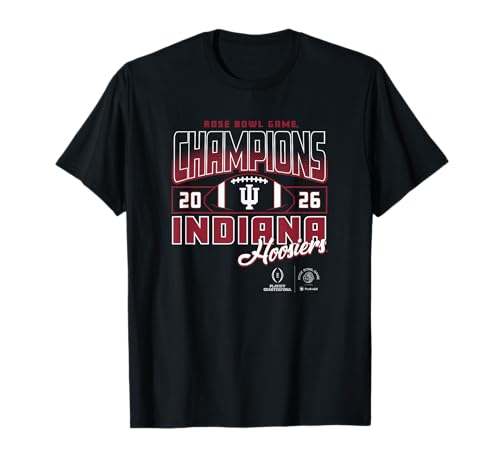 Indiana Hoosiers Rose Bowl Champs 2026 CFP Black T-Shirt
