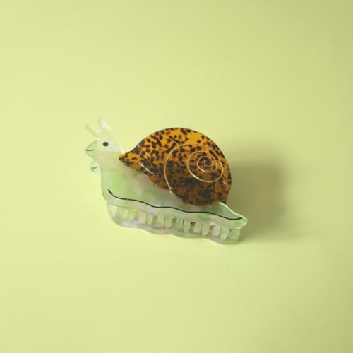 Pinza para cabello pequeña con diseño de caracol verde miniatura 5