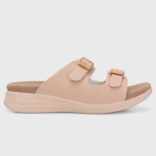 Image of Centrino Women's Sandals |Stylish Slip-On Sandals for Ladies| Elegant & Trendy Design|Double Buckle Adjustable Straps Slide Footwear|Light Weight and Comfortable|Flip Flops for Ladies (9323)